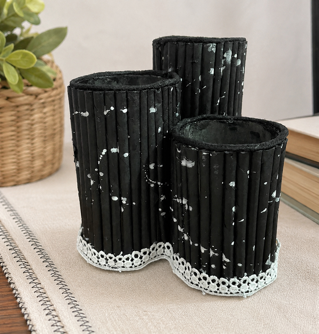 Paper Straw Desk Organiser